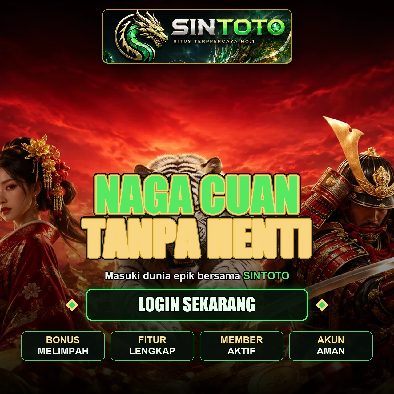 Banner SINTOTO temukan game slot online populer dengan tema unik dan bonus beragam
